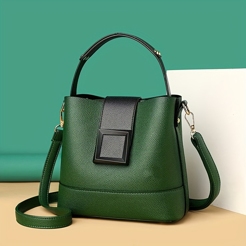 Women Bags And Purses - Simple Bucket Bag, Trendy Top Handle
