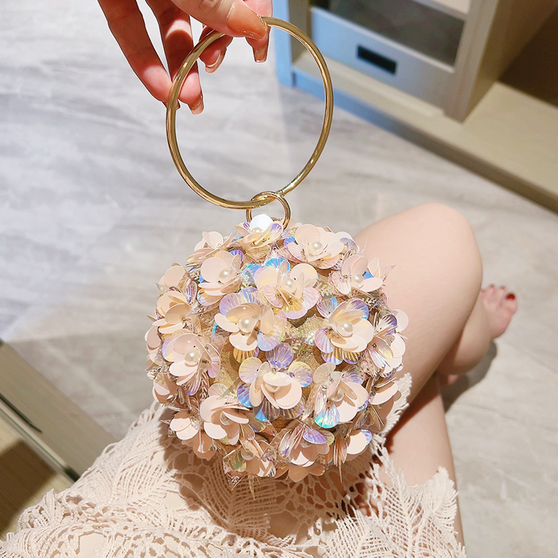 Clutch Bag Evening - Mini Sequin Flower Evening Bag, Elegant