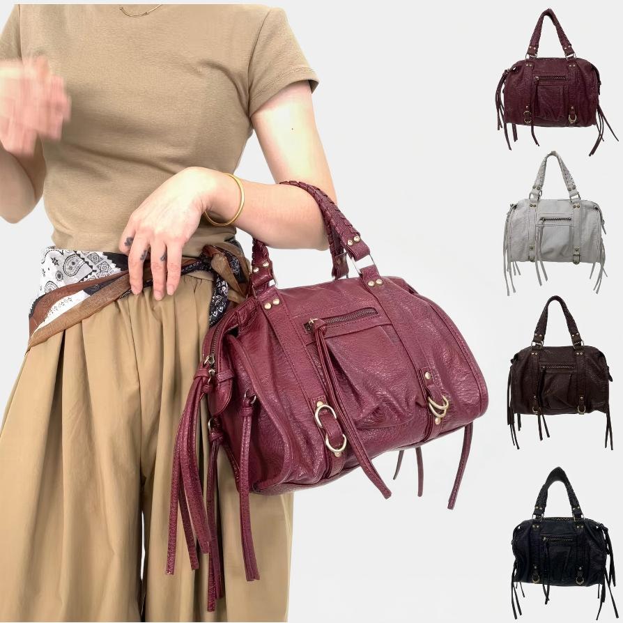 Women Bags Polene - Ladies' retro motorcycle handbag, wasteland style