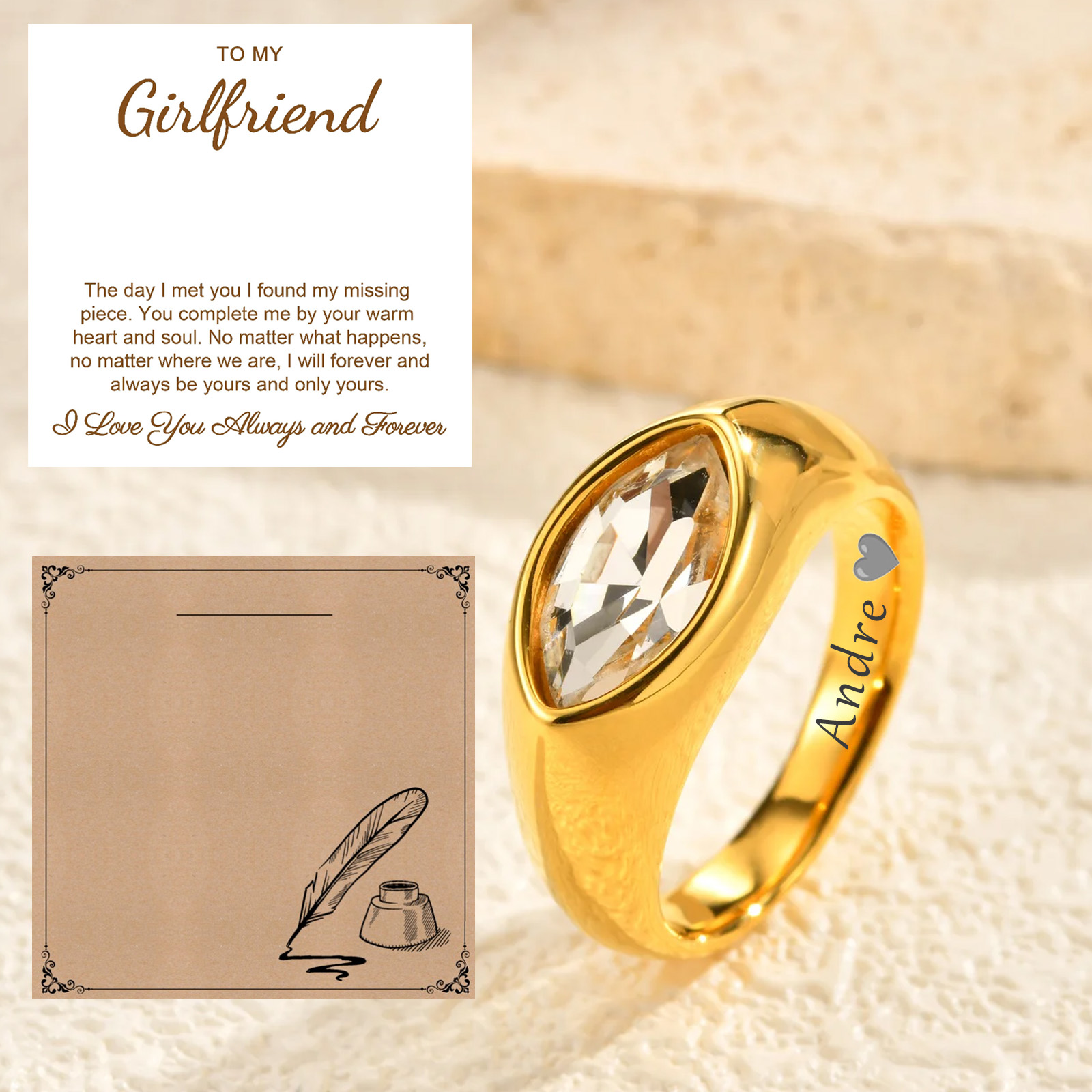 Women Bags Discount - Custom Couple Rings Gift with Card,