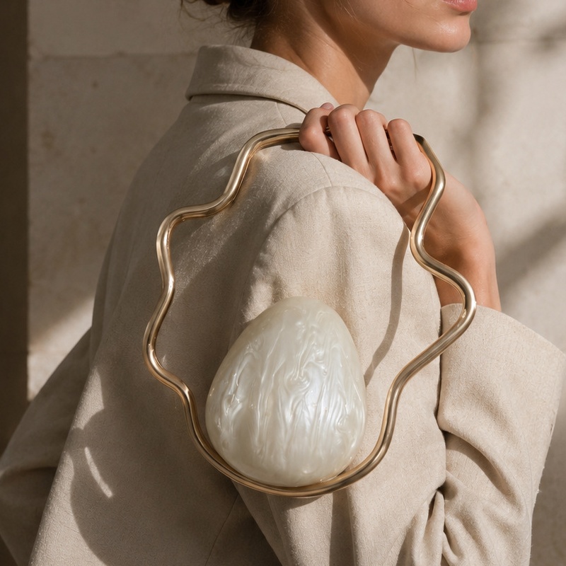 Clutch Bag Evening - Women mini Acrylic Egg Bag Cute