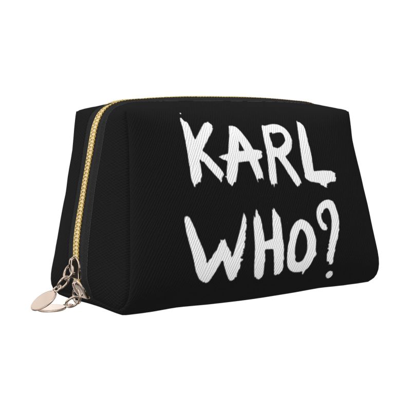 Women'S Karl Bags - Karl Who Print Leather Makeup Bag