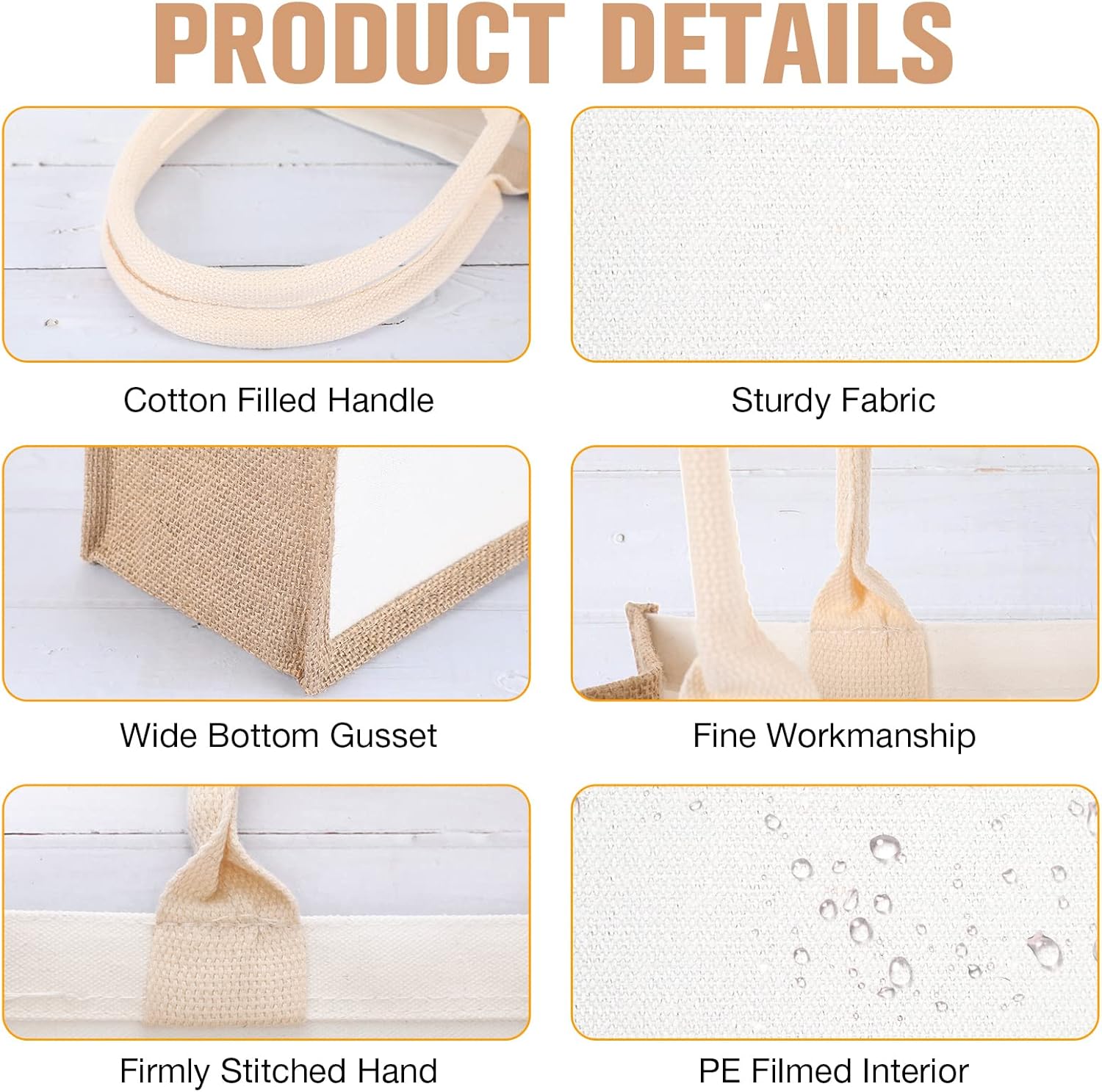 16 Pack Burlap Tote Bags Jute  - Women Bags For Eid ulasan dan harga