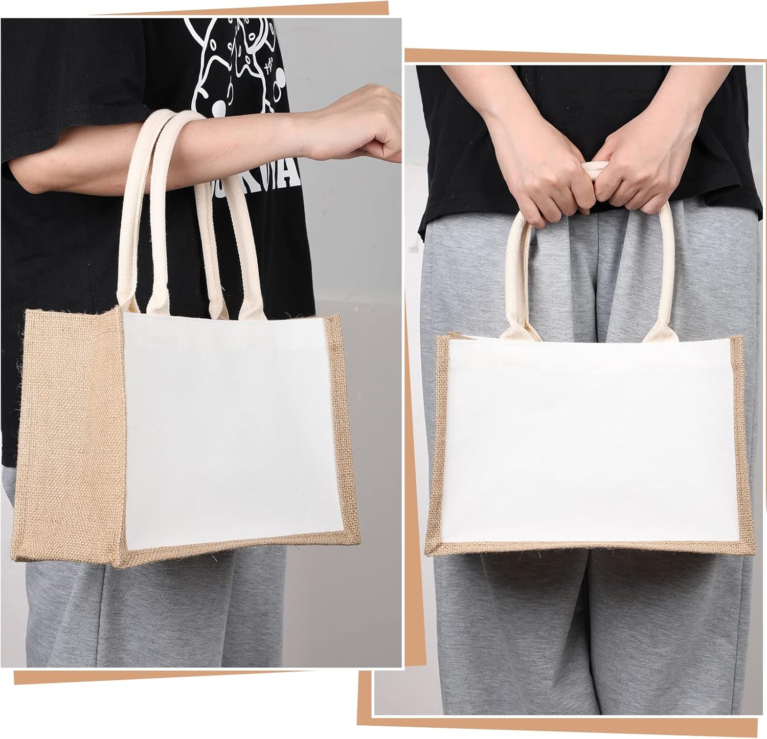 16 Pack Burlap Tote Bags Jute  - Women Bags For Eid ulasan dan harga
