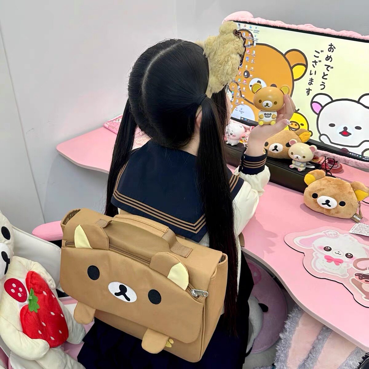 Cartoon Bear Backpack Japanese - Women'S Japanese Bags ulasan dan harga