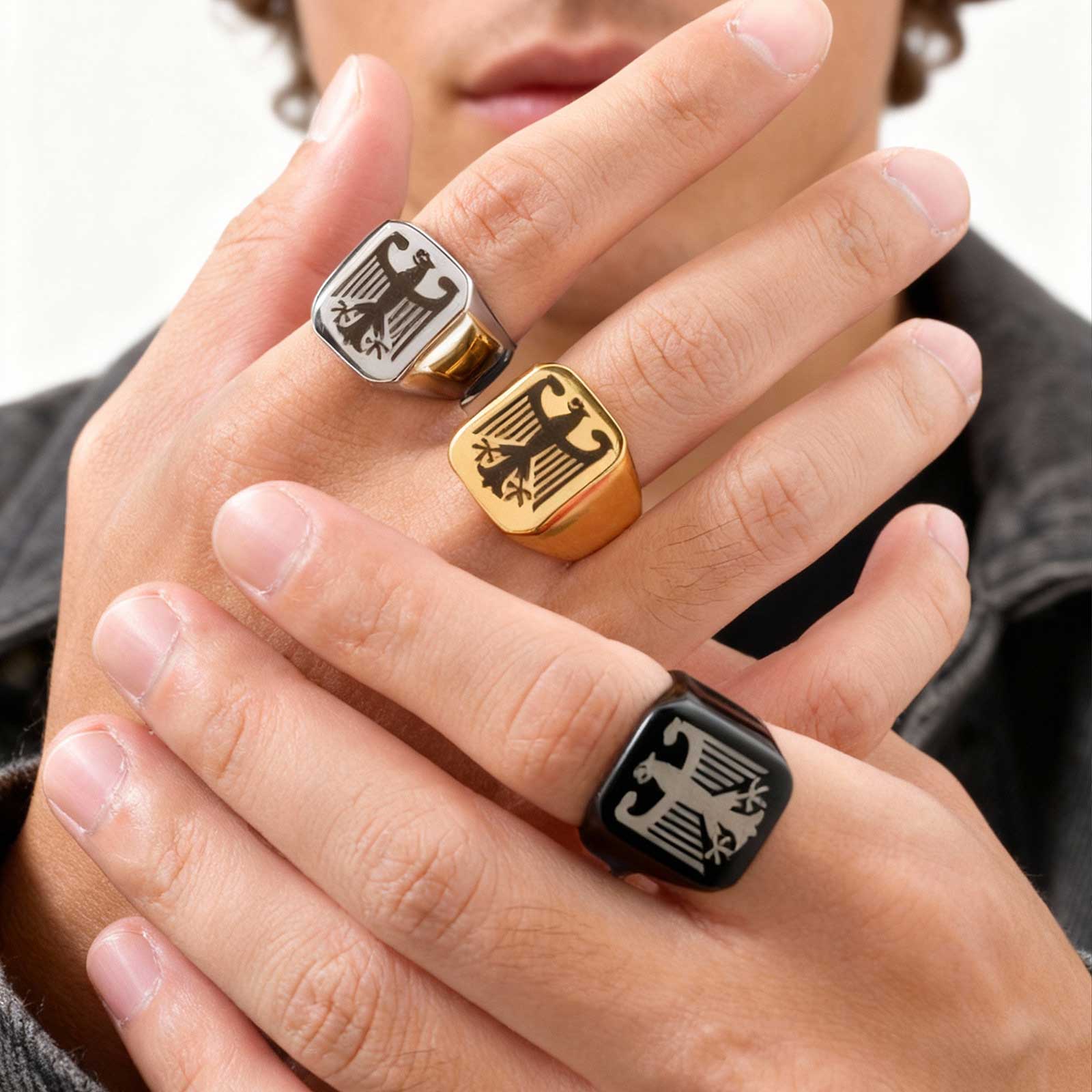 Custom Flying Hawk Eagle Ring  - Women Bags Discount ulasan dan harga