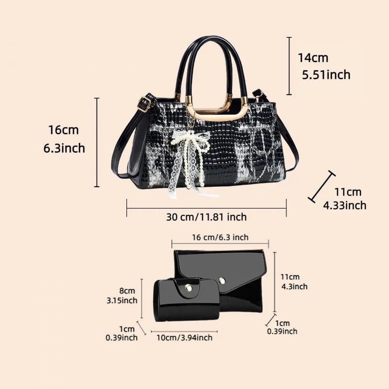 Women's Handbag Set, Crocodile - Clutch Bag Evening ulasan dan harga