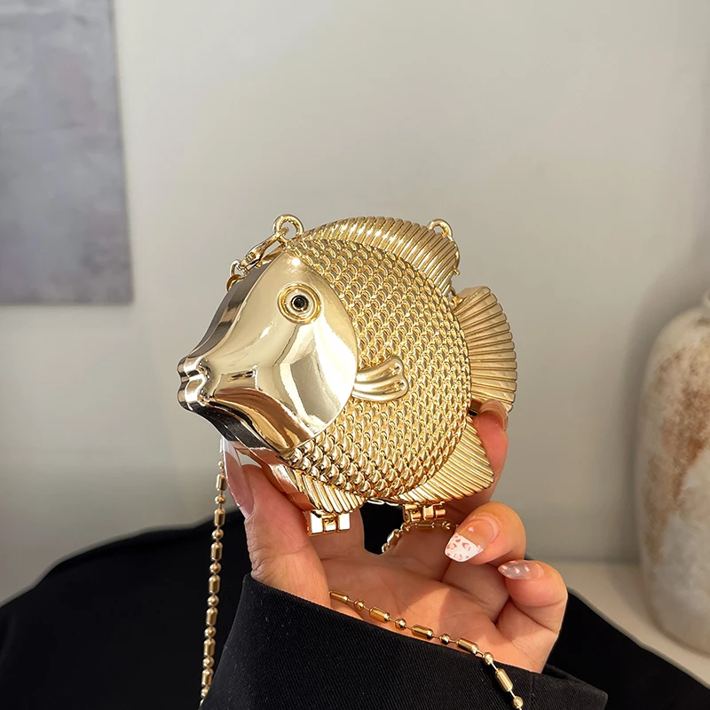 Cute Little Fish Shape Metal M - Clutch Bag Evening ulasan dan harga