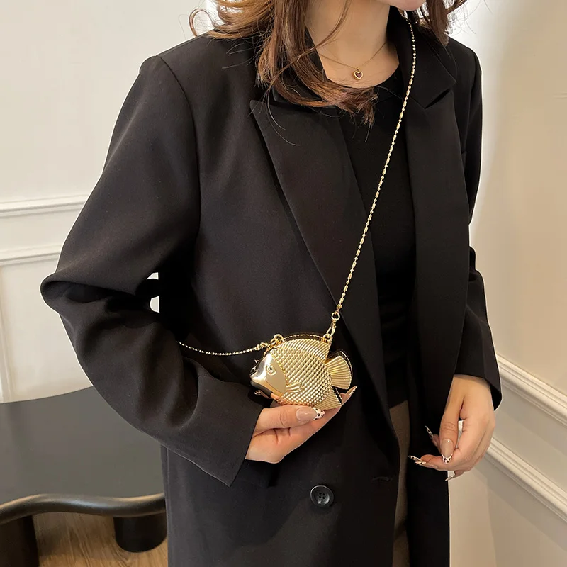 Cute Little Fish Shape Metal M - Clutch Bag Evening ulasan dan harga