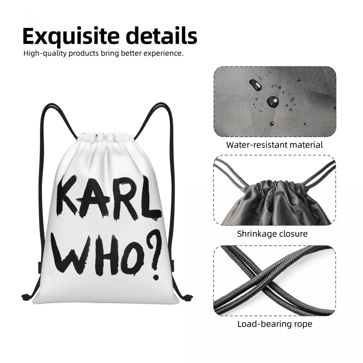 Custom Karl Who Drawstring Bag - Women'S Karl Bags ulasan dan harga