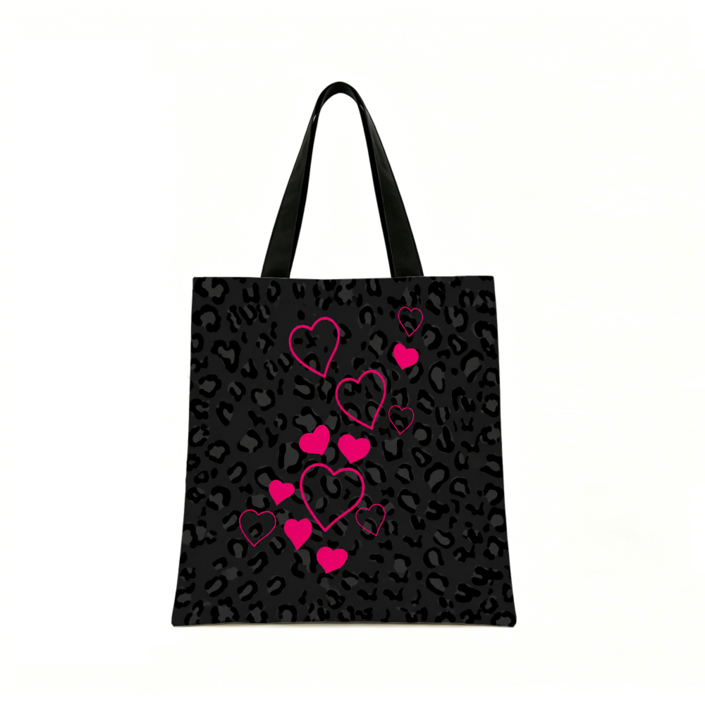 Black Leopard Print Pink Heart - Women Bags And Purses ulasan dan harga